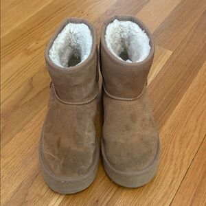 UGG Tan Kids Boots with Cozy Lining